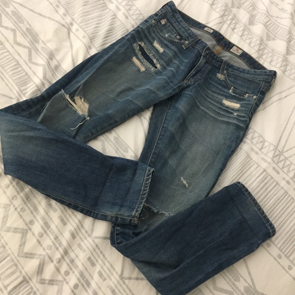 AG stilt jean in 22-year destroy wash